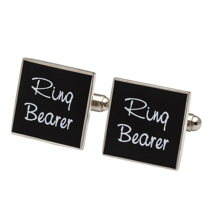 Cufflink Man Cufflinks Square Black  - Ring Bearer Cufflinks