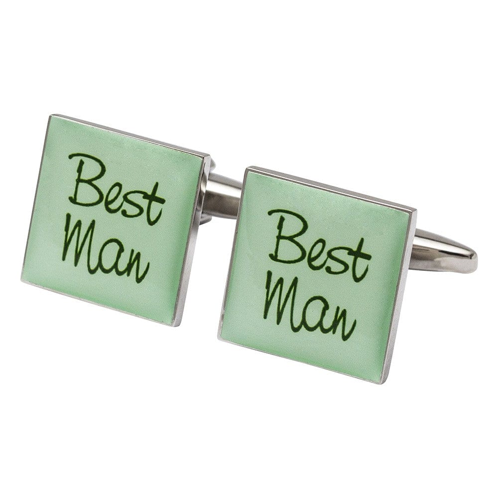 Cufflink Man Cufflinks Square Green - Best Man Cufflinks