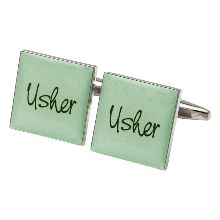 Cufflink Man Cufflinks Square Green - Usher Cufflinks