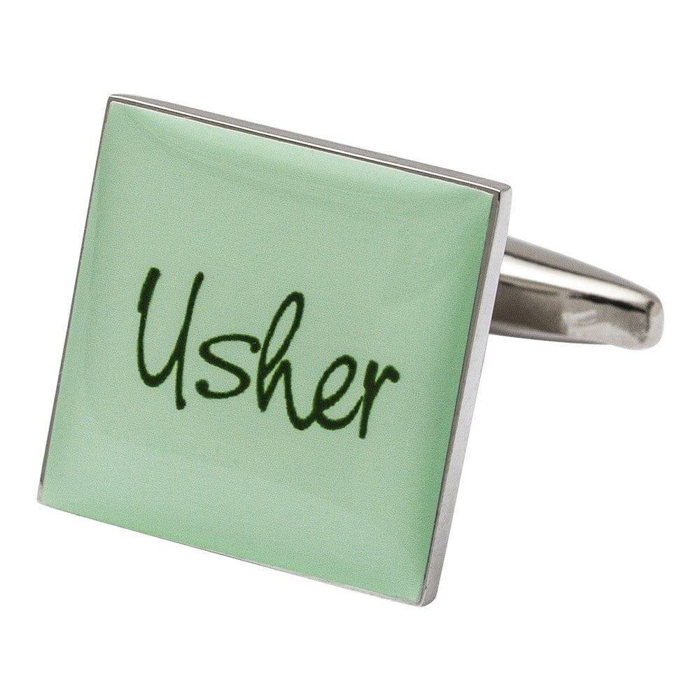 Cufflink Man Cufflinks Square Green - Usher Cufflinks