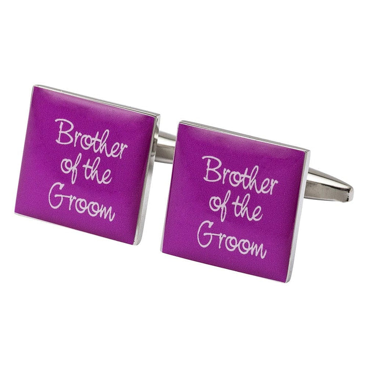 Cufflink Man Cufflinks Square Hot Pink - Brother of The Groom Cufflinks