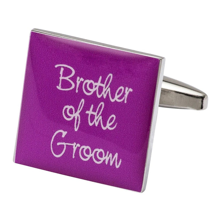 Cufflink Man Cufflinks Square Hot Pink - Brother of The Groom Cufflinks