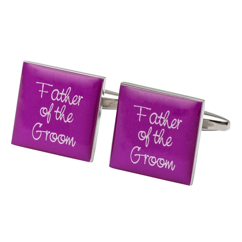 Cufflink Man Cufflinks Square Hot Pink - Father of The Groom Cufflinks