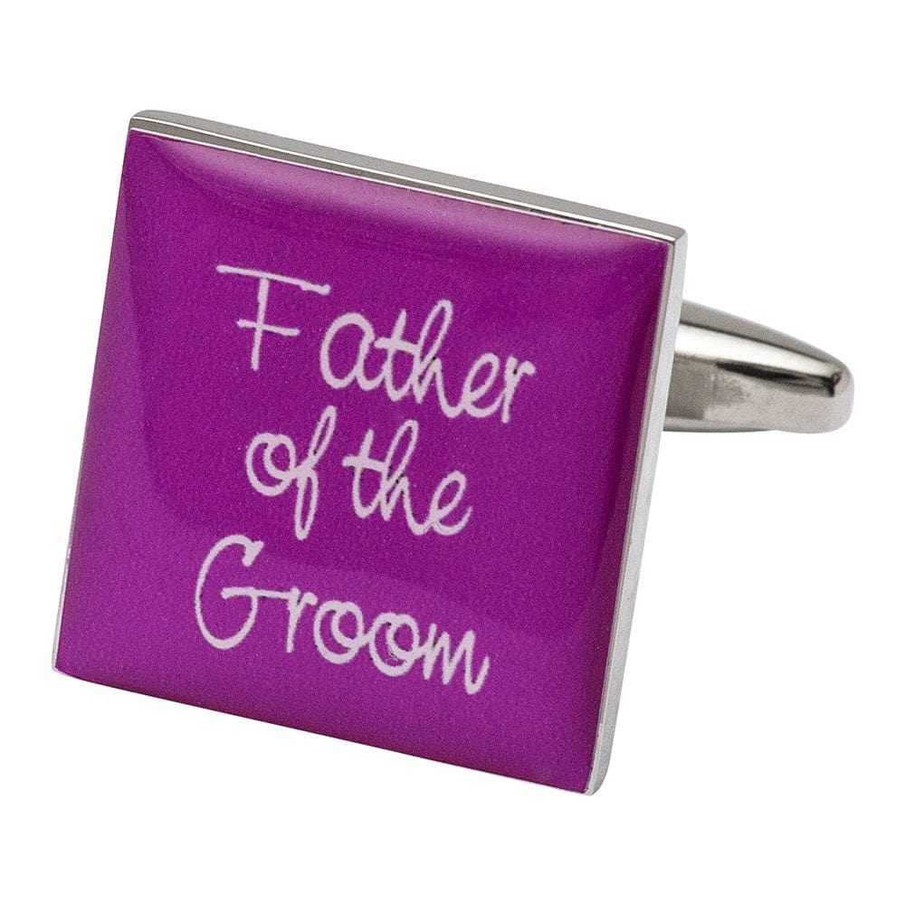 Cufflink Man Cufflinks Square Hot Pink - Father of The Groom Cufflinks