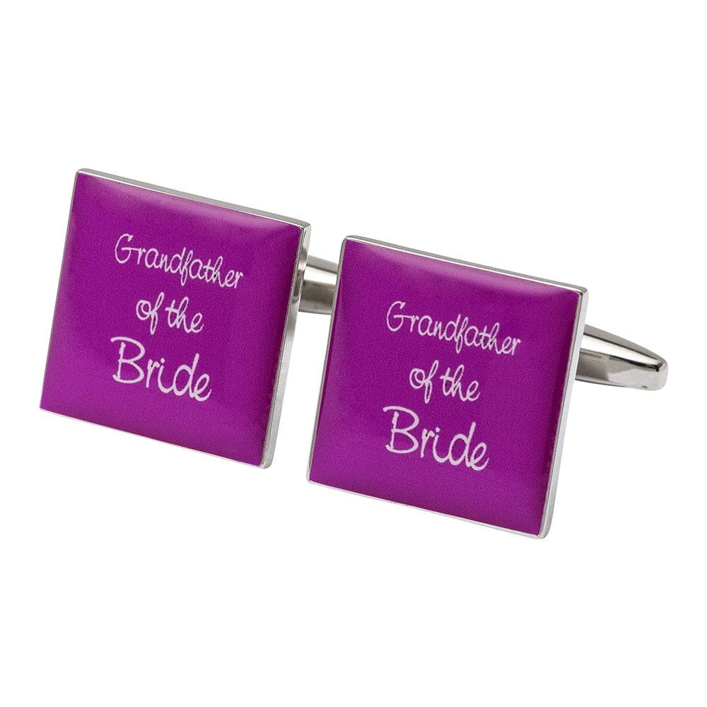 Cufflink Man Cufflinks Square Hot Pink - Grandfather of The Bride Cufflinks