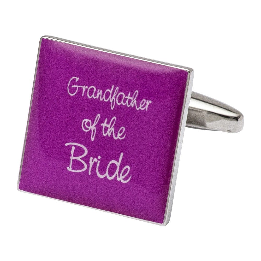 Cufflink Man Cufflinks Square Hot Pink - Grandfather of The Bride Cufflinks