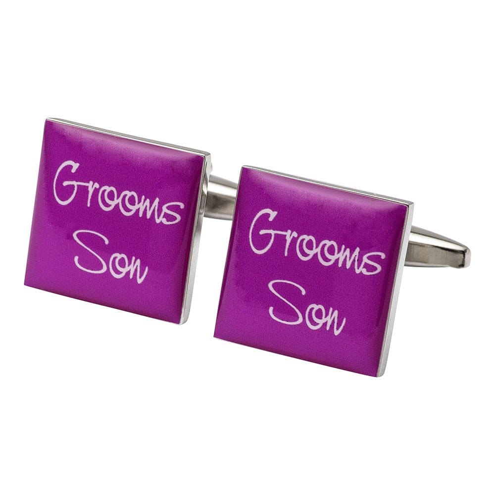 Cufflink Man Cufflinks Square Hot Pink - Grooms Son Cufflinks