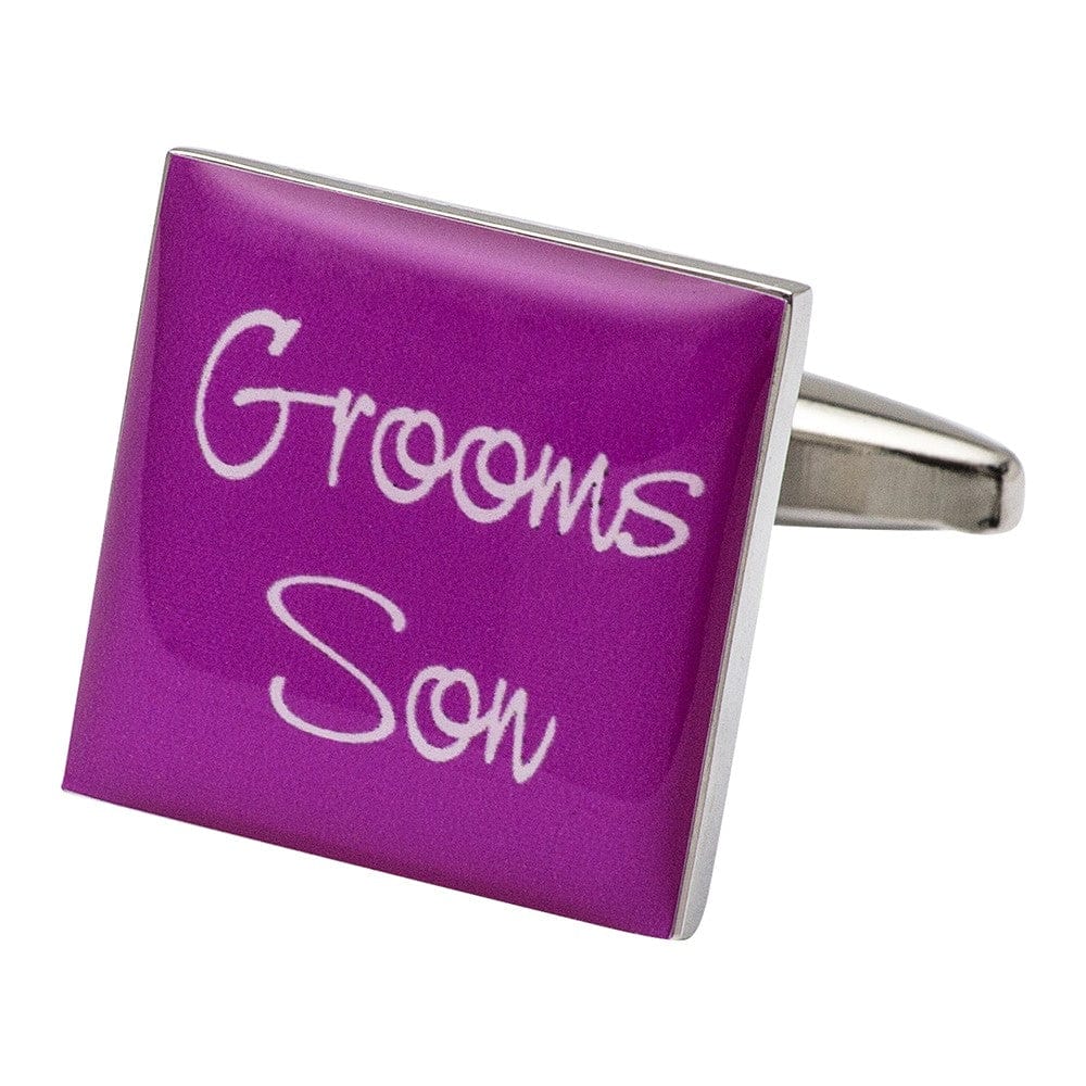 Cufflink Man Cufflinks Square Hot Pink - Grooms Son Cufflinks