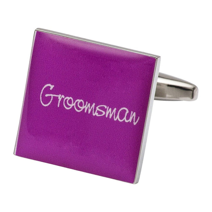 Cufflink Man Cufflinks Square Hot Pink - Groomsman Cufflinks