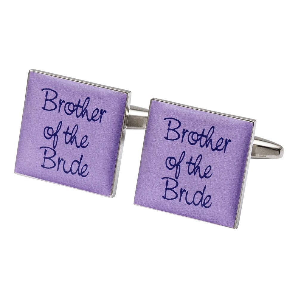 Cufflink Man Cufflinks Square Lilac - Brother of the Bride Cufflinks