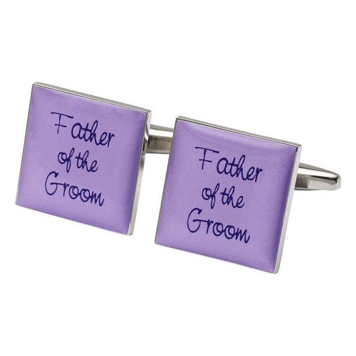 Cufflink Man Cufflinks Square Lilac - Father of the Groom Cufflinks