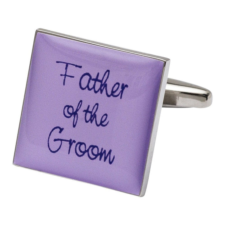 Cufflink Man Cufflinks Square Lilac - Father of the Groom Cufflinks