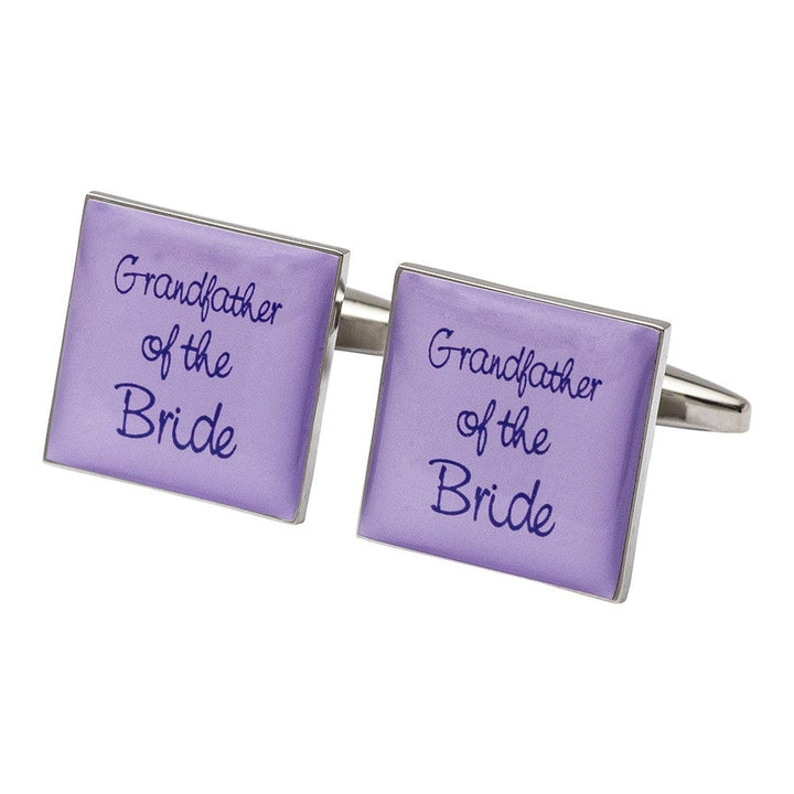 Cufflink Man Cufflinks Square Lilac - Grandfather of the Bride Cufflinks