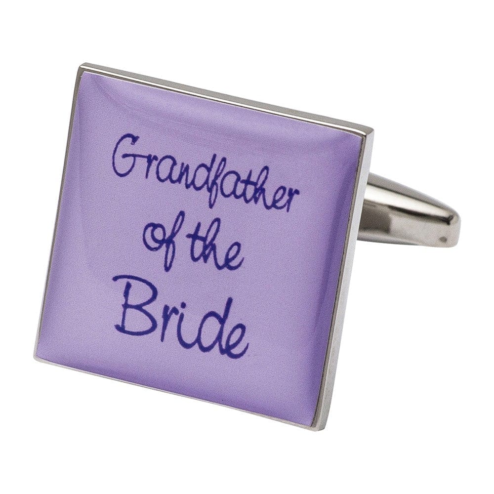 Cufflink Man Cufflinks Square Lilac - Grandfather of the Bride Cufflinks