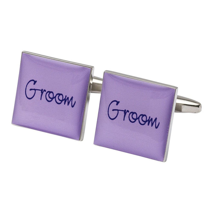 Cufflink Man Cufflinks Square Lilac  - Groom Cufflinks