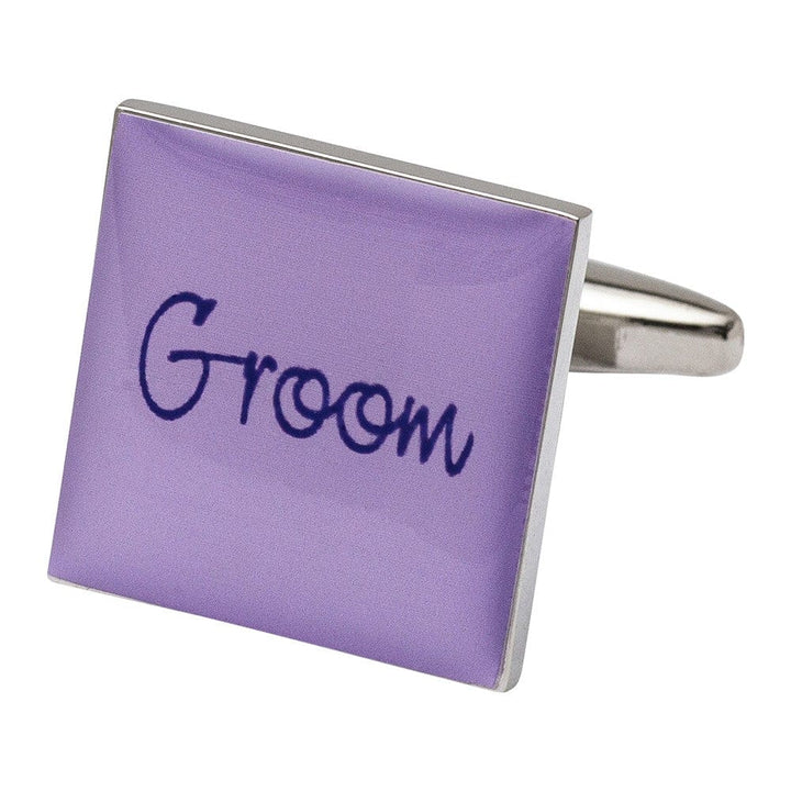 Cufflink Man Cufflinks Square Lilac  - Groom Cufflinks