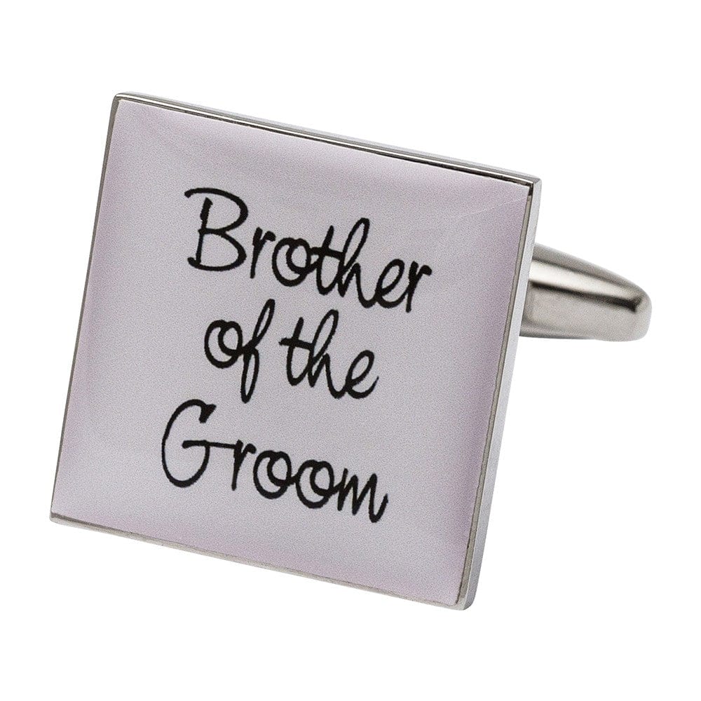 Cufflink Man Cufflinks Square Pale Pink - Brother of the Groom Cufflinks