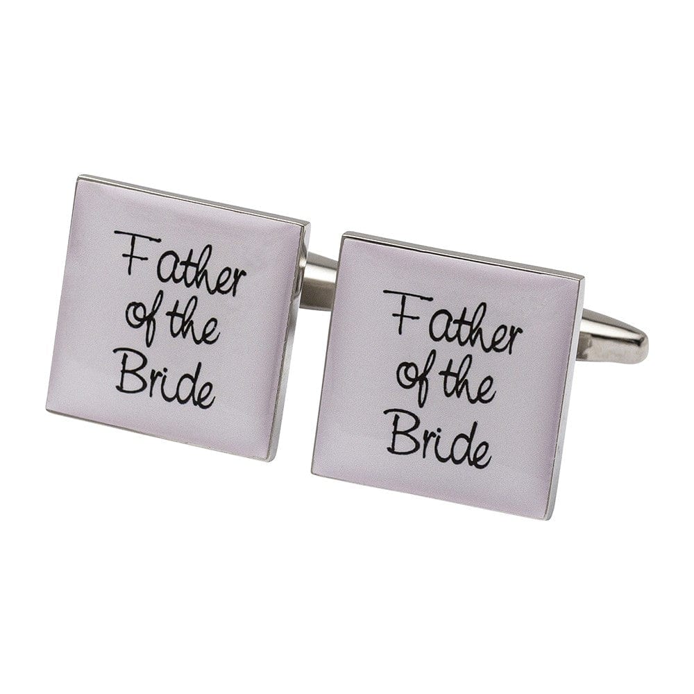 Cufflink Man Cufflinks Square Pale Pink - Father of the Bride Cufflinks