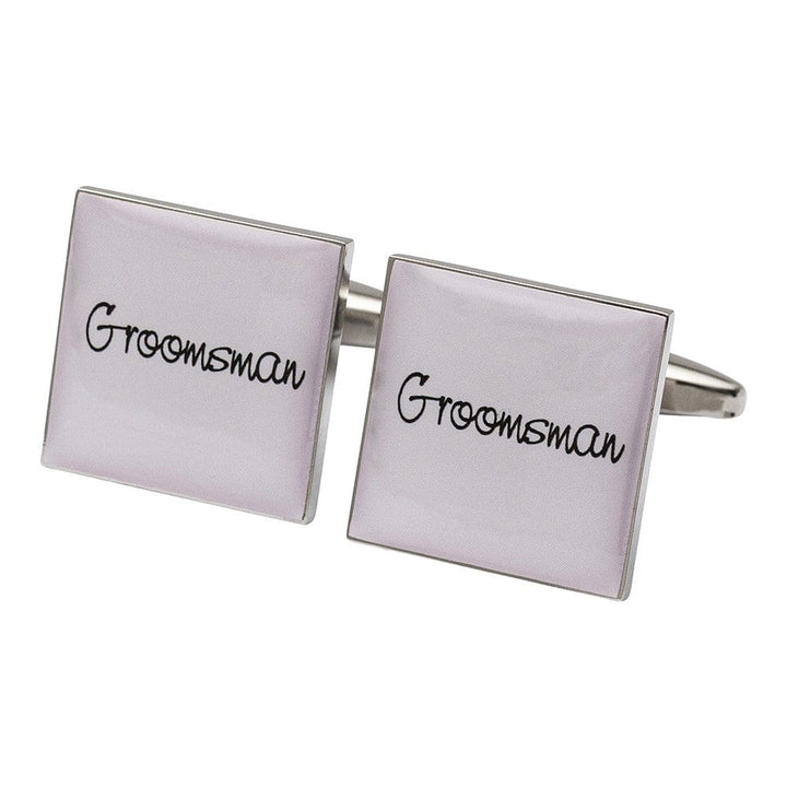 Cufflink Man Cufflinks Square Pale Pink - Groomsman Cufflinks