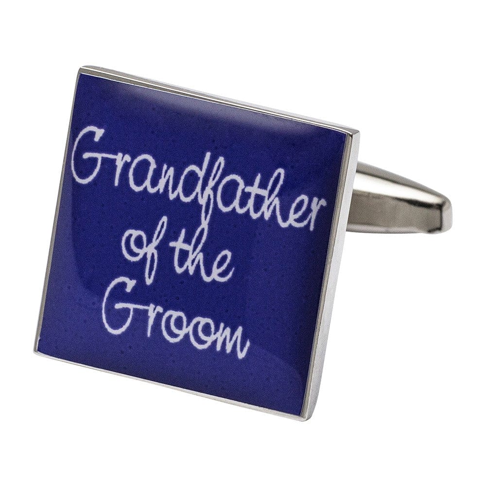 Cufflink Man Cufflinks Square Purple - Grandfather of the Groom Cufflinks