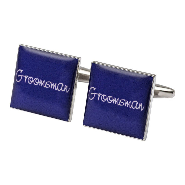 Cufflink Man Cufflinks Square Purple - Groomsman Cufflinks