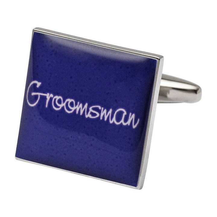 Cufflink Man Cufflinks Square Purple - Groomsman Cufflinks