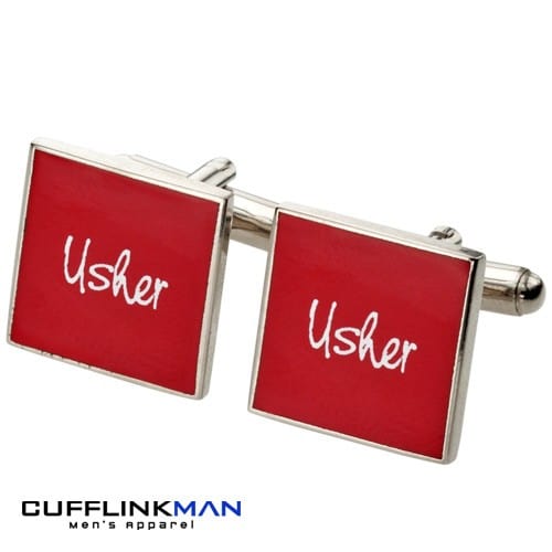 Cufflink Man Cufflinks Square Red - Usher Cufflinks