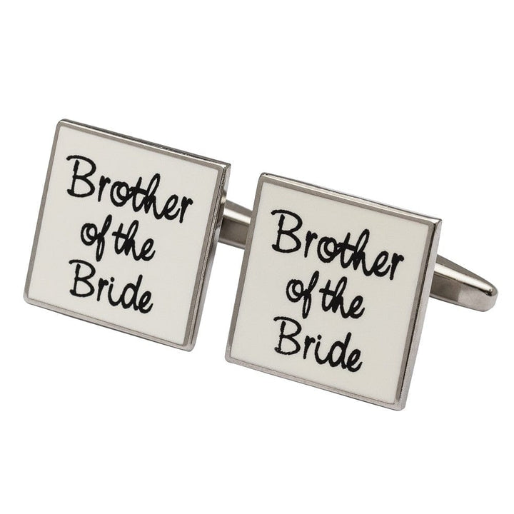 Cufflink Man Cufflinks Square White - Brother of the Bride Cufflinks