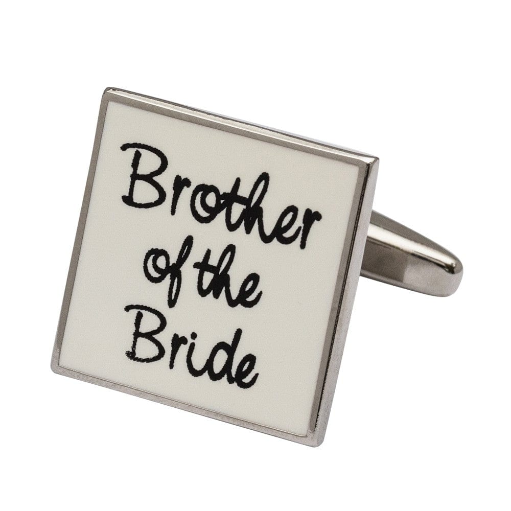 Cufflink Man Cufflinks Square White - Brother of the Bride Cufflinks