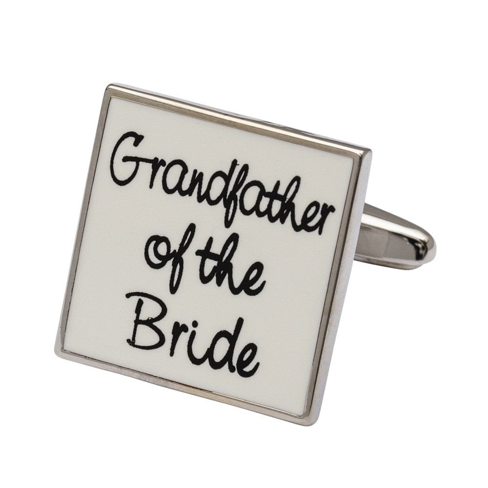 Cufflink Man Cufflinks Square White - Grandfather of the Bride Cufflinks