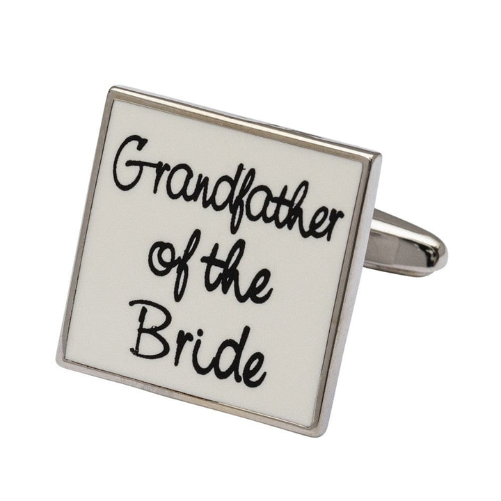 Cufflink Man Cufflinks Square White - Grandfather of the Bride Cufflinks