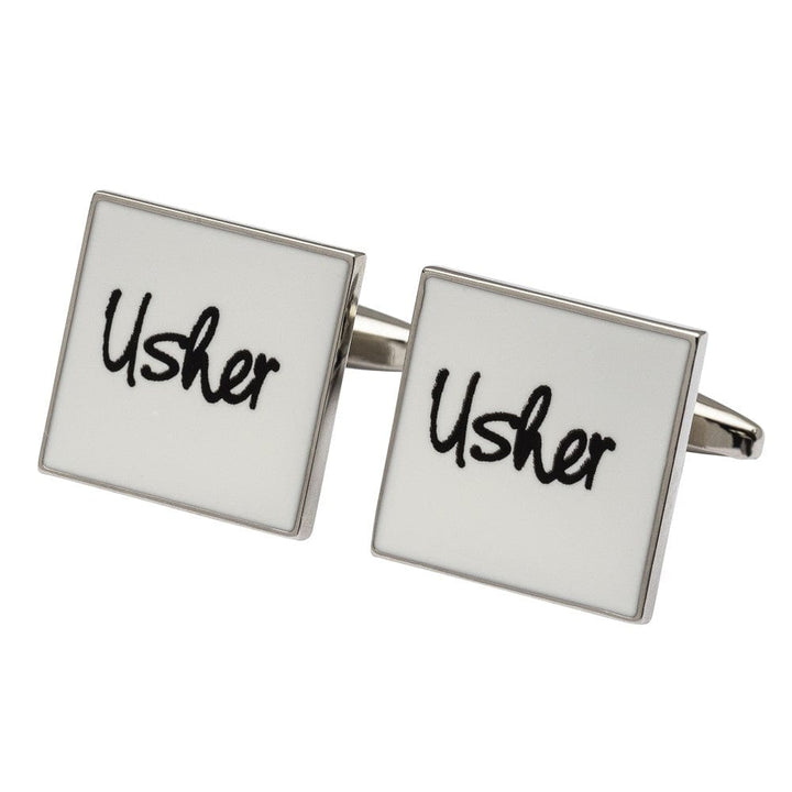 Cufflink Man Cufflinks Square White - Usher Cufflinks