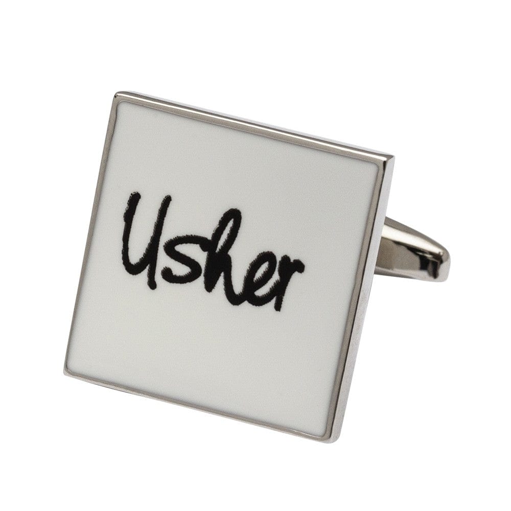 Cufflink Man Cufflinks Square White - Usher Cufflinks