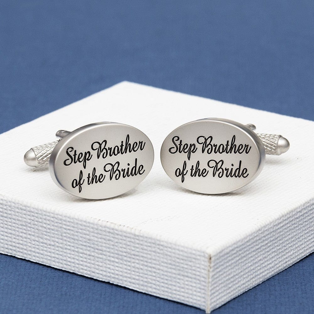 Cufflink Man Cufflinks Step Brother of the Bride Cufflinks Oval Italics