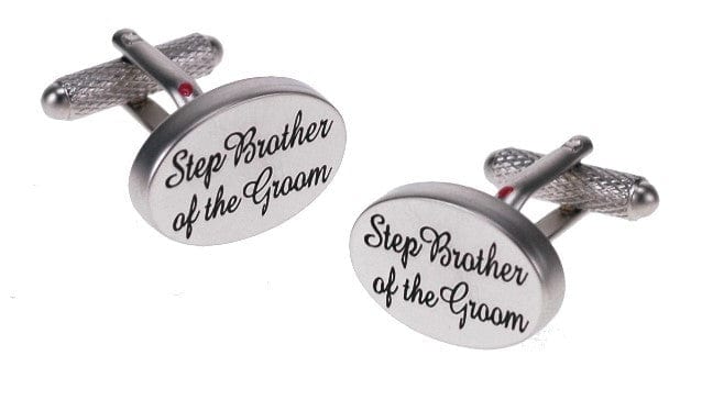 Cufflink Man Cufflinks Step Brother of the Groom Cufflinks Oval Italics