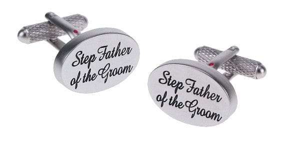 Cufflink Man Cufflinks Step Father of the Groom Cufflinks Oval Italics