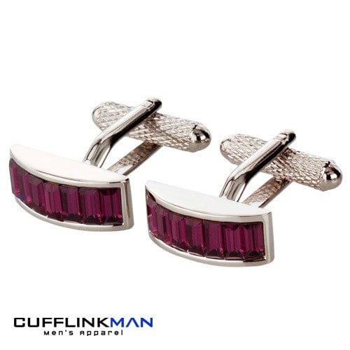 Cufflink Man Cufflinks STROBE Purple Crystal Cufflinks