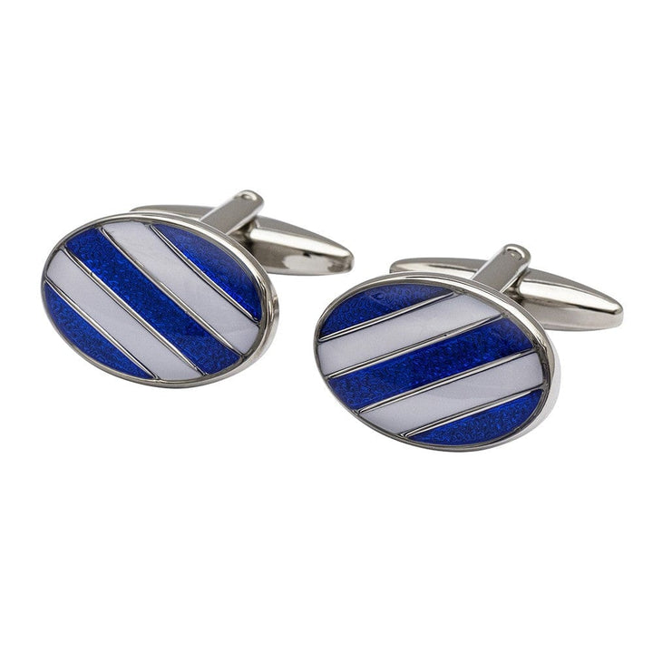 Cufflink Man Cufflinks The Diagonal Blue Cufflinks