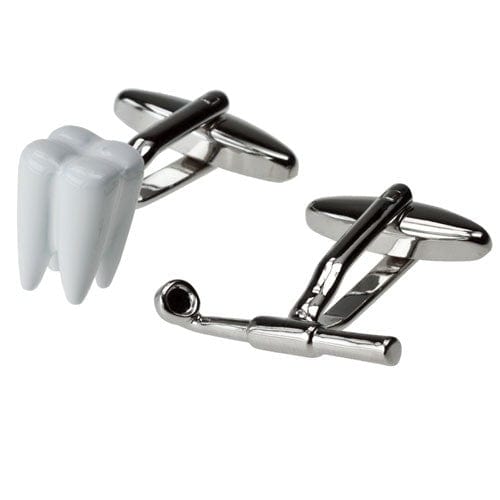 Cufflink Man Cufflinks Tooth and Dentists Inspection Mirror Cufflinks - Dentist Cufflinks