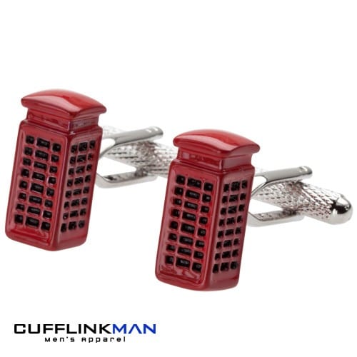 Cufflink Man Cufflinks Traditional Telephone box Cufflinks