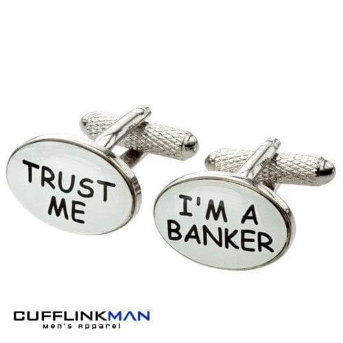 Cufflink Man Cufflinks Trust me I'm A Banker Cufflinks