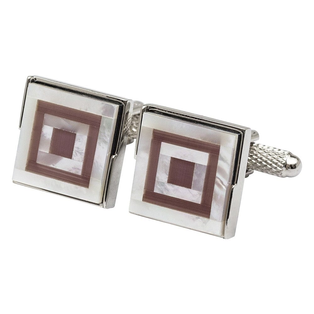 Cufflink Man Cufflinks Two Tone Mother of Pearl Cufflinks