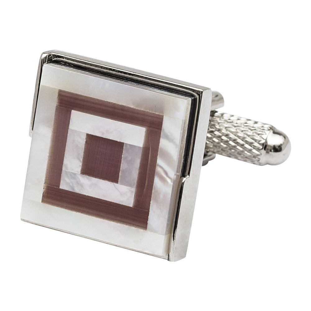 Cufflink Man Cufflinks Two Tone Mother of Pearl Cufflinks