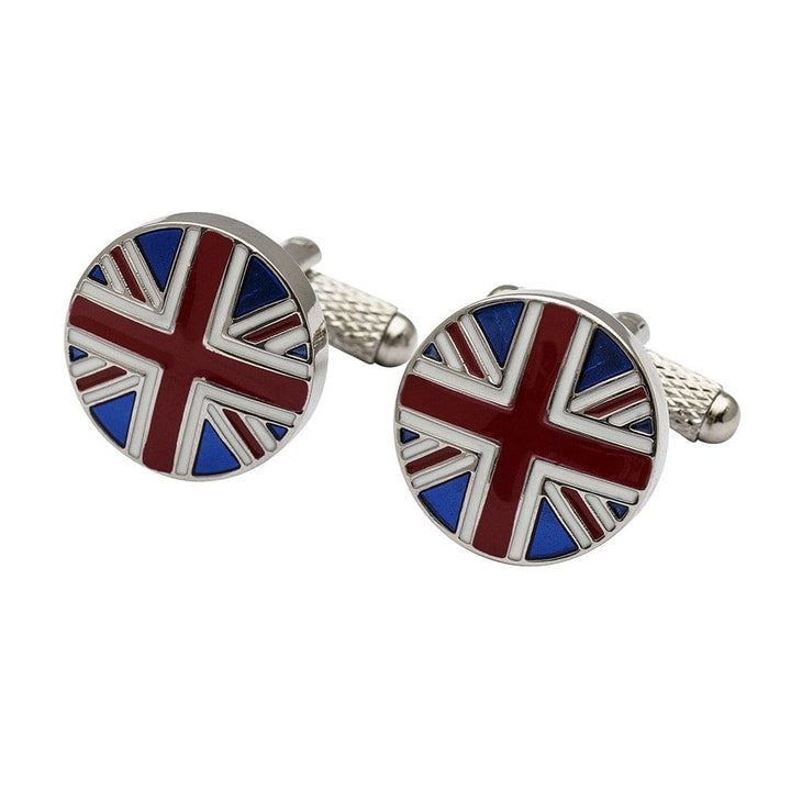 Cufflink Man Cufflinks Union Jack Flag Cufflinks Round Metallic