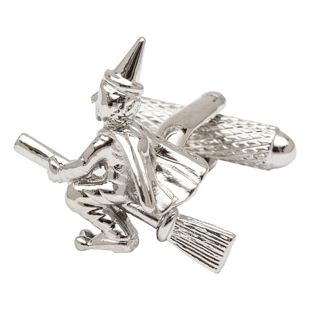 Cufflink Man Cufflinks Witch on a Broomstick Cufflinks