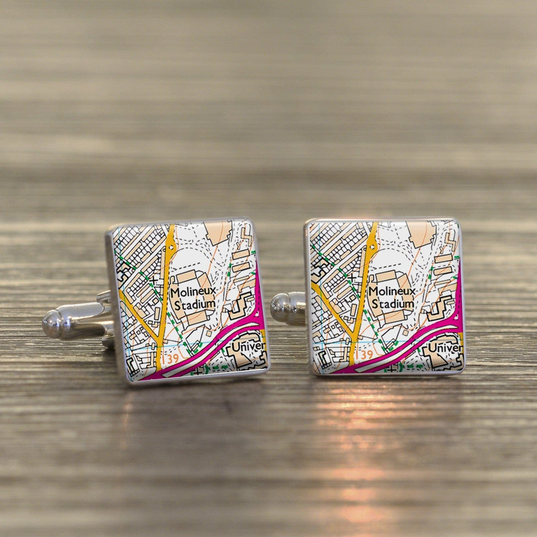 Cufflink Man Cufflinks Wolverhampton Wanderers Football Cufflinks Molineux Stadium Map Cufflinks