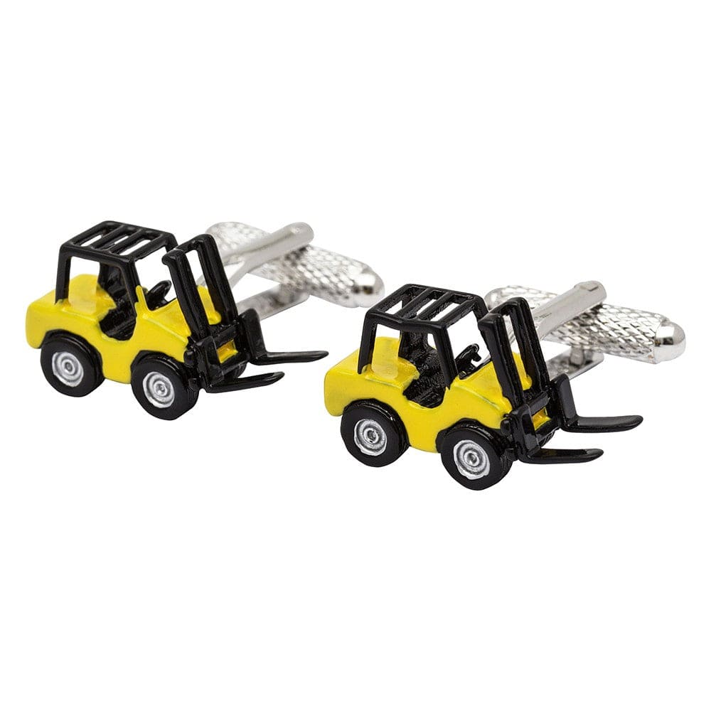 Cufflink Man Cufflinks Yellow Forklift Truck Cufflinks