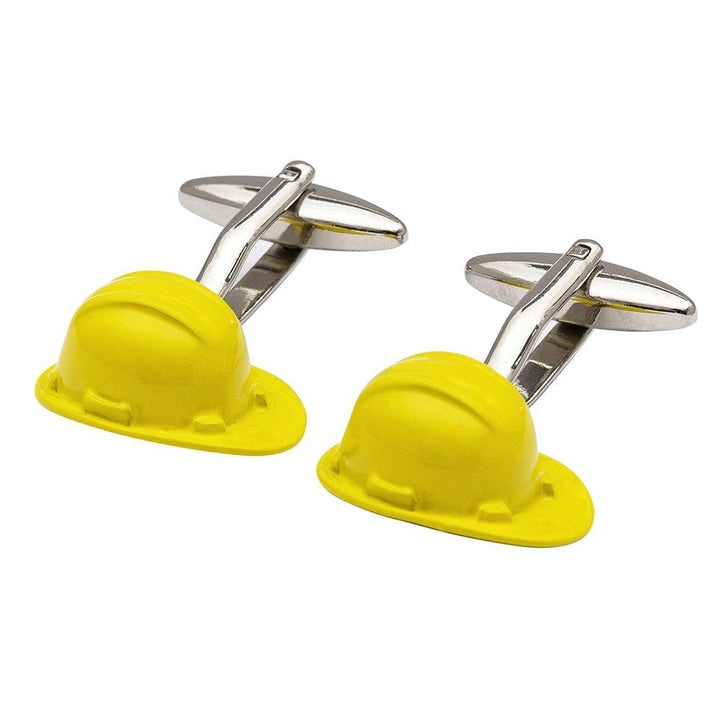 Cufflink Man Cufflinks Yellow Hard Hat Cufflinks