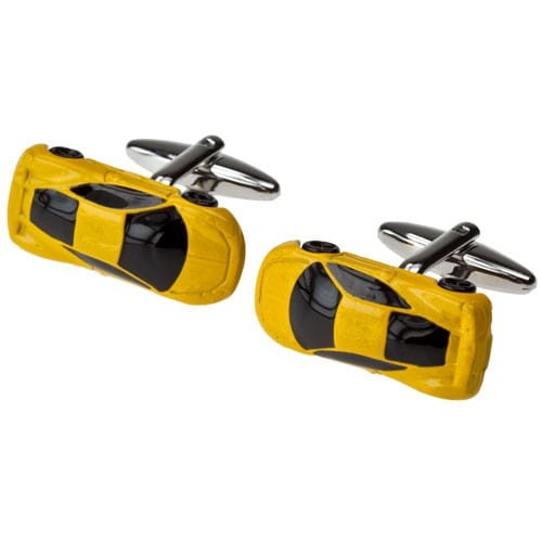 Cufflink Man Cufflinks Yellow Sports Car Cufflinks