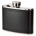 Cufflink Man Hip Flasks Hip Flask 4oz Black Leather